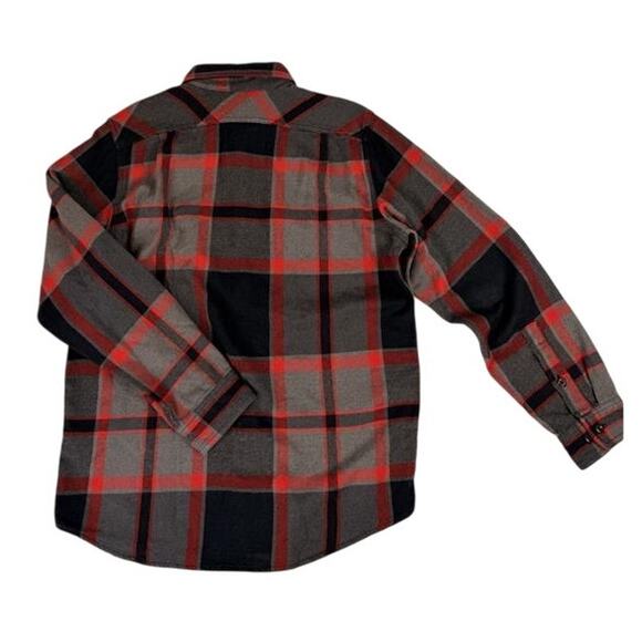 Filson Vintage Style Flannel Work Shirt | Red, Gray & Black | Men's Sz L - Picture 3 of 6